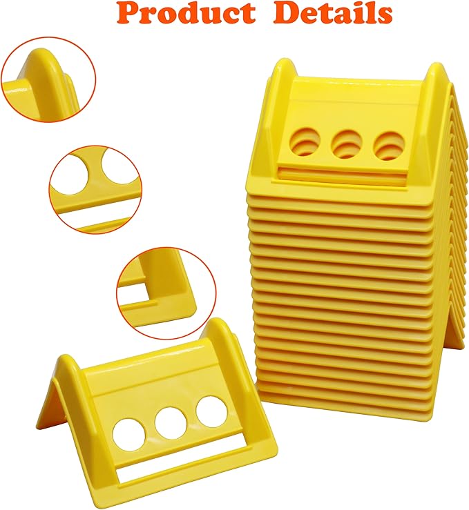20 Pack Edge Corner Protector With Carrying Case for Flatbed Cargo Load-4'' x 6'' Winch Ratchet Straps Plastic Protectors (Yellow)