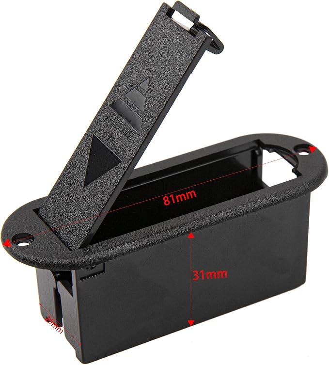 4Pcs Yootones Guitar Pickup Battery Box 9V Battery Cover Holder Case Compatible with Active Guitar Bass Pickup(Black)
