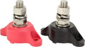 Fastronix 1/2" Heavy Duty Stainless Steel Single Stud Power and Ground Junction Block with Red and Black