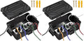 TICONN Outdoor Electrical Box, IP54 Splash-Proof Outdoor Extension Cord Cover, Protects Power Strip, Plug, Socket, Timer, Holiday Lights (Black, Large) (Pack of 2)