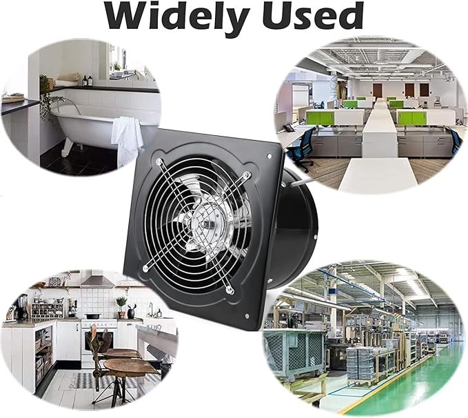 Nalle 8 inch Exhaust Fan 80W 500CFM Through-wall installation Ventilation Fans 110V Exhaust Smoke Fan with Power Cord for Kitchen,Bathroom,laundry room,Garage (white)
