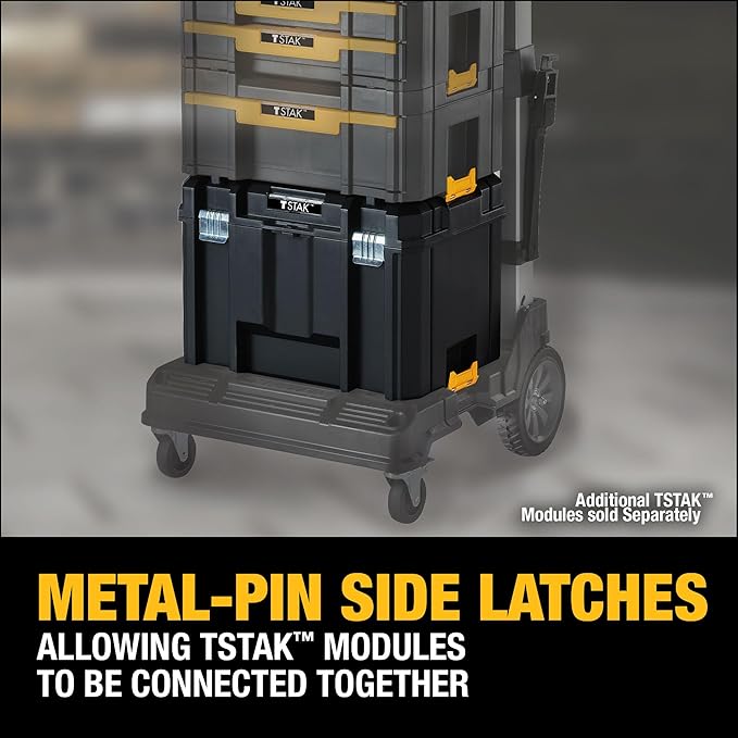 DEWALT TSTAK Tool Box, Extra Large Design, Removable Tray for Easy Access to Tools, Water and Debris Resistant (DWST17806)