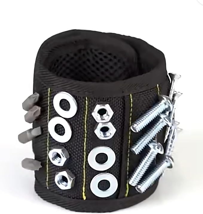 Magnetic Wristband Hardware and Tool Holder: Handy for Holding screws, nails, small parts and tools with an adjustable wristband Ideal for DIY projects, construction and various other tasks
