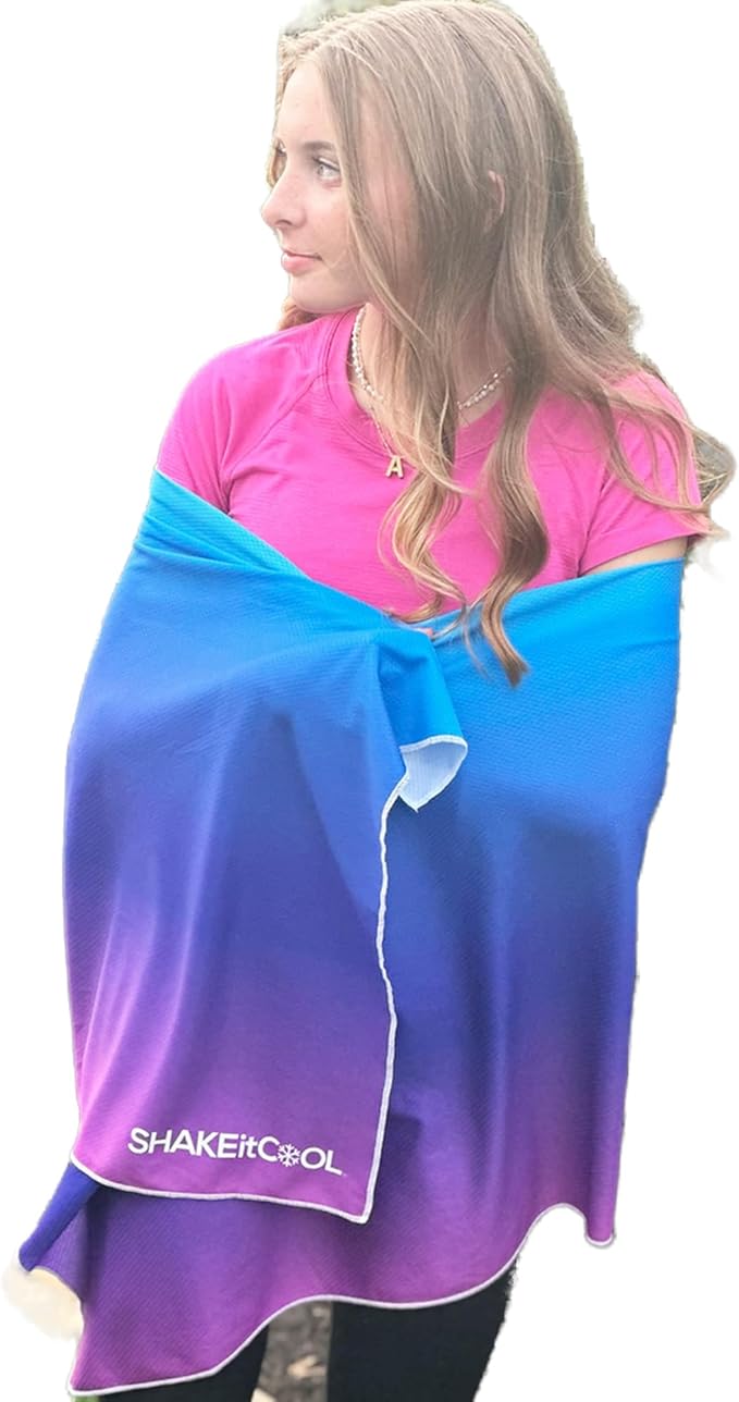 SHAKEitCOOL Large Cooling Shawl - Instant Heat Relief for Outdoor Events