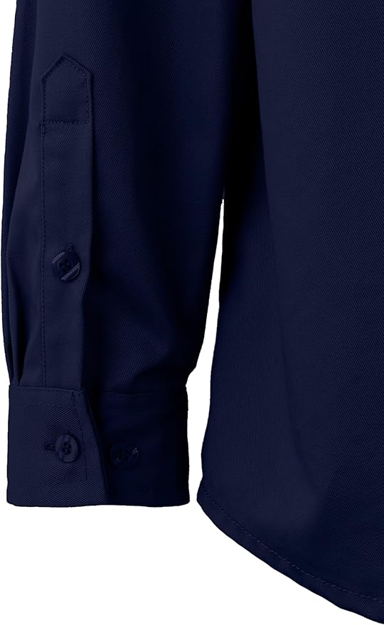 Ubon FR Shirts for Men High Visibility Welding Shirt 100% Cotton Button Down Long Sleeve Safety Workwear 6.5 oz