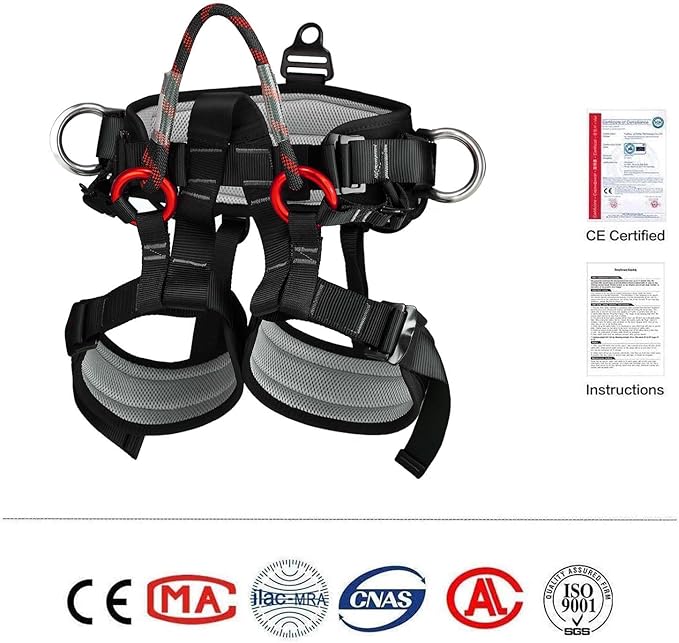 Climbing belts, Thicken Professional Large Size Safety Seat Belts for Tree Climbing, Rescuing Work, Rappelling