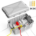 TOTUFY Large Outdoor Electrical Box Waterproof (12.9 x 8.3 x 5.2 inch), IP54 Weatherproof Extension Cord Cover with 7 Cable Seal Entry, Protect Power Strip, Timer Outlet Plug, Holiday Light,Grey