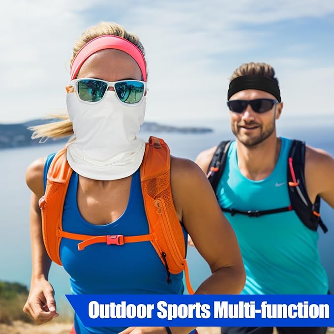 Mandydov Summer Cooling Neck Gaiter Face Mask Breathable Balaclava, UV Protection Wind Dust Proof Face Cover Scarf