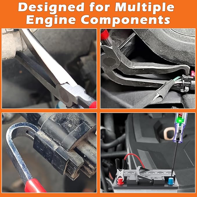 Electrical Disconnect Pliers Set – Automotive Electrical Tools & Connector Removal Tool Kit with Hose Clamp Pliers, Wire Terminal Separator, and Car Plug Connector