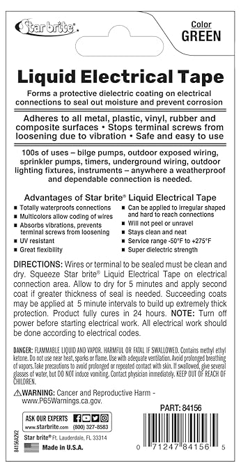 STAR BRITE Liquid Electrical Tape Green 1 OZ. Tube (084156)