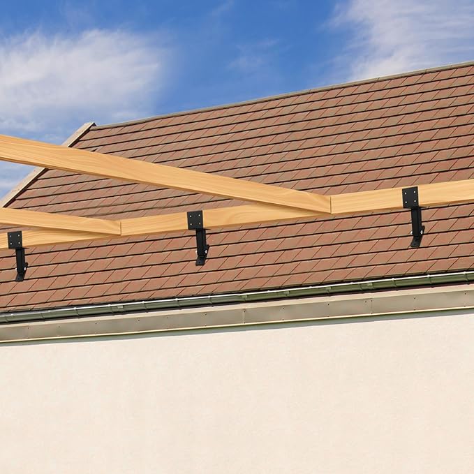 3 Pcs 4“x 4" Roof Riser Brackets Kit(ID 3.6"x3.6"),Heavy Duty Adjusted Within A Range of 0 to 180 Degrees Pergola Roof Riser Beam Bracket Fit 4x4,4x6 Lumber for Roof Pergola Gazebo Patio Cover