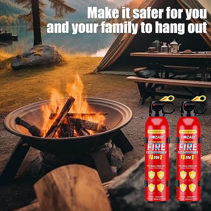 Portable Fire Spray With Bracket Portable Aerosol Extinguisher for ALL FIRES inc. Li-ion Battery Fires-Emergency Equipment for Home, Kitchen, Fireplace, Grill, Car, Caravan 620ML(4 pack)