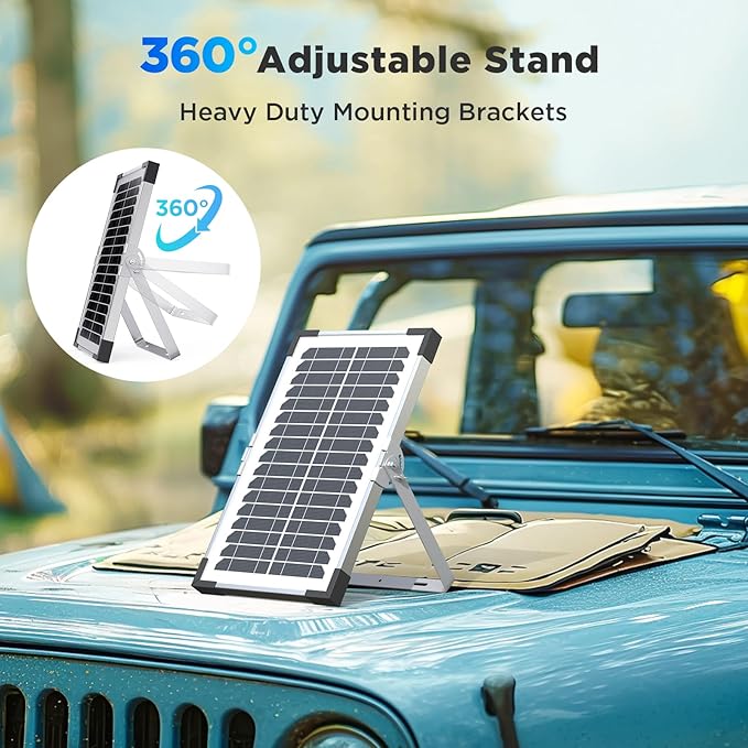 15W Solar Battery Maintainer, 2PCS 7.5W 12V/24V Waterproof Solar Battery Charger with Smart Controller, Low-Iron Tempered Glass Solar Panel for 12V LiFePO4 Battery Dump Trailer Automotive Boat
