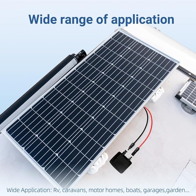 Solar Cable Entry Gland, Dual Cable Entry Housing with 1m 6mm² Solar Extension Cable Connector, Solar Junction Box, UV Resistancefor Solar Project on Rv, Boat,Camper（3.28ft, 10awg