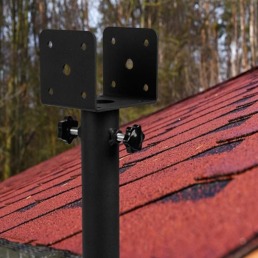 1Pcs Roof Riser Brackets Kit, Roof Mount Brackets, Pergola Roof Beam Brackets, 3-1/2" Saddle Black Riser
