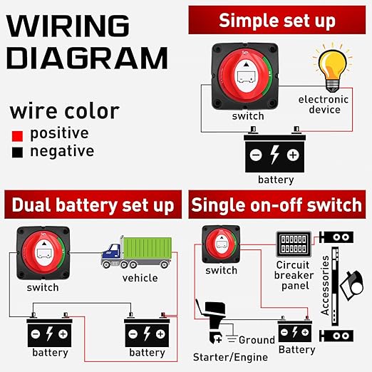 Nilight 600A High Current Battery Switch 12V 24V 48V ON Off Heavy Duty Battery Power Cut Master Switch Disconnect Isolator for Truck Vehicle Trailer RV Marine Boat Yacht