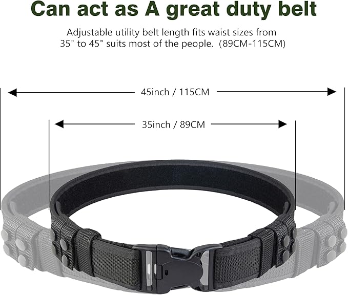 Duty Belt w/Utility Belts Law Enforcement Police Molded Pouches Kit ，Nylon Tactical Officer Security Guard Belt 4 pack Belts Keeper