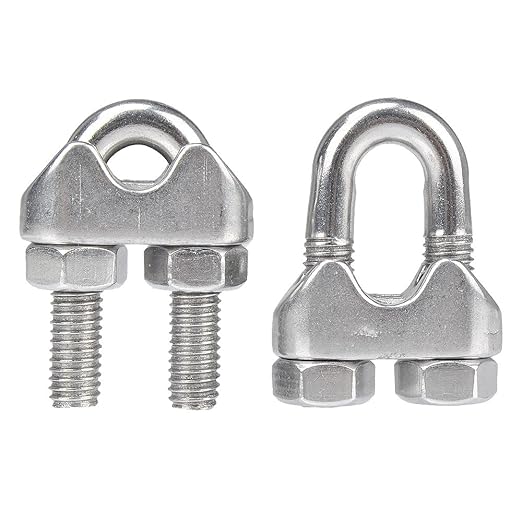 YAMASO 10PCS 1/4 Inches M6 Stainless Steel Wire Rope Cable Clip Clamp