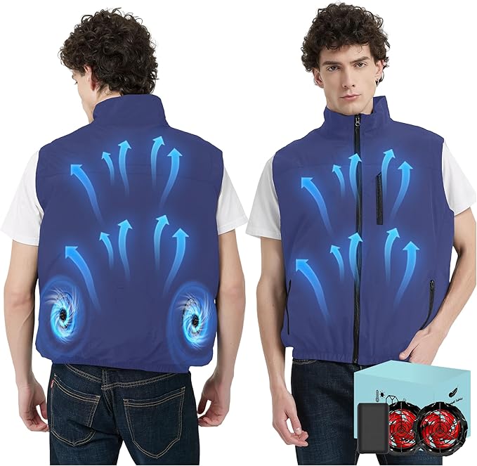Cooling Vest Jacket with 2 Fans - Men and Women 21V Air Conditioner Vests, With 20000mAh Battery