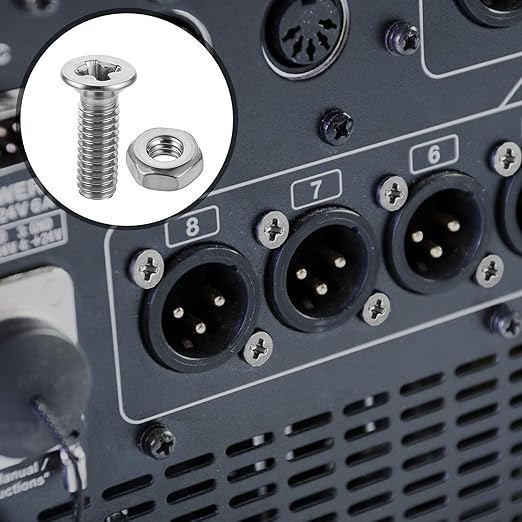 100 PCS D Series Electrical Panel Screws and Nut Kit, M5 X 8 mm Panel Mount Connector Stainless Steel Metal Screw Audio Server Rack Mounts Screws and Nuts for Attaching D-Series Panels Connectors