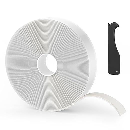 Butyl Tape White 3/4" x 30 Ft None Hardening Premium Butyl Caulk Tape for RV Window Glazing Roofing Leak Opening Pipe Plumbing Fixture EPDM Roof Patching(1 Pack)