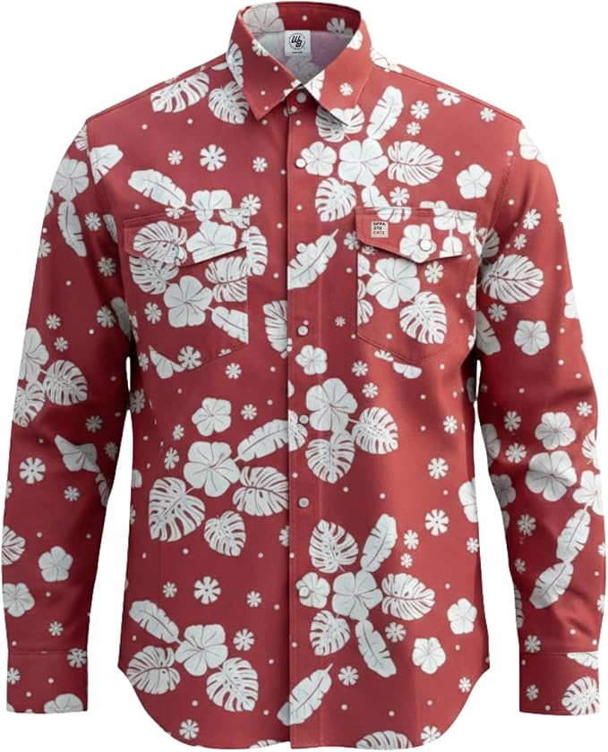 WoahBros FR Shirts for Men, 8oz Midweight Flame Resistant Welding Shirt, 100% Cotton, Pearl Snap Buttons - CAT2/NFPA2112