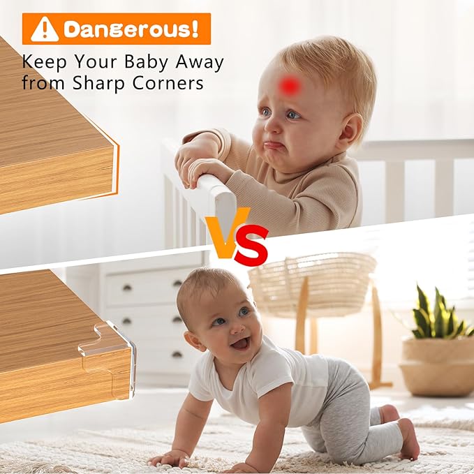 Corner Protector Baby Large 1.6inch,12Pcs Baby Proofing Table Corner Protectors,T Shape Corner Protectors for Furniture with Strong Adhesion