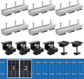 Anbte 6Pcs Solar Panel Bracket Kit, Aluminium Solar Panel Roof Mounting Kit 7.87" Mounting Rail 30mm/35mm Solar Panel Mounting Brackets for Metal Roof, Tin Roof, Flat Roof, Sheet Roof
