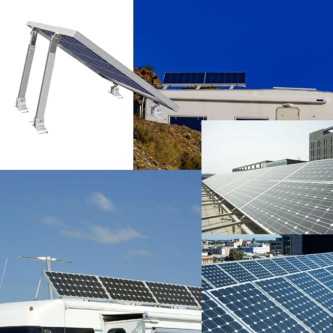 Newpowa Adjustable Solar Panel Tilt Mount Brackets, 15-30 Degree Tilt, Heavy Duty Aluminum Alloy Solar Panel Mounting Support, Compatible with 50-400W Solar Panels, Perfect for Roof, RV (Mount Only)