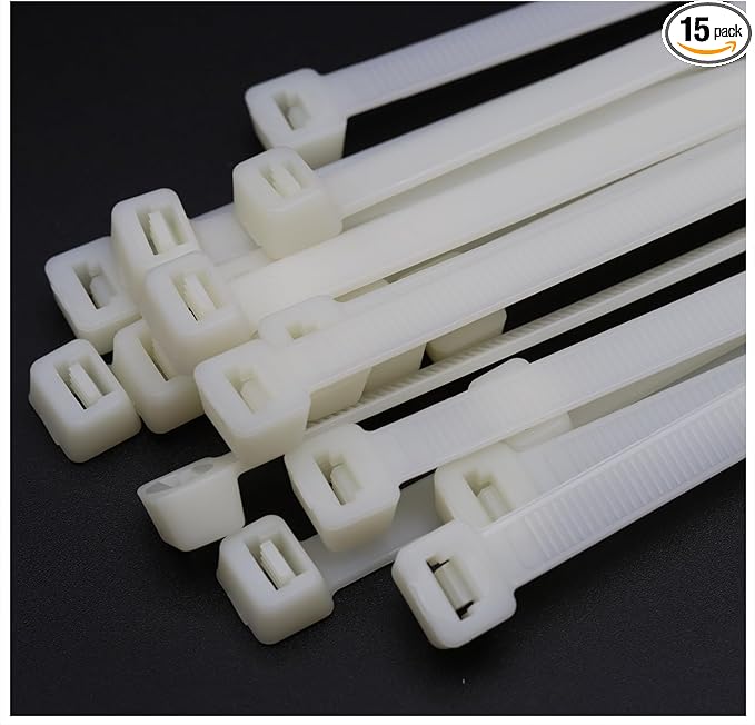 36 inch zip ties heavy duty outdoor use 15 pieces long cable ties white large plastic tie wraps 200 lbs Tensile Strength