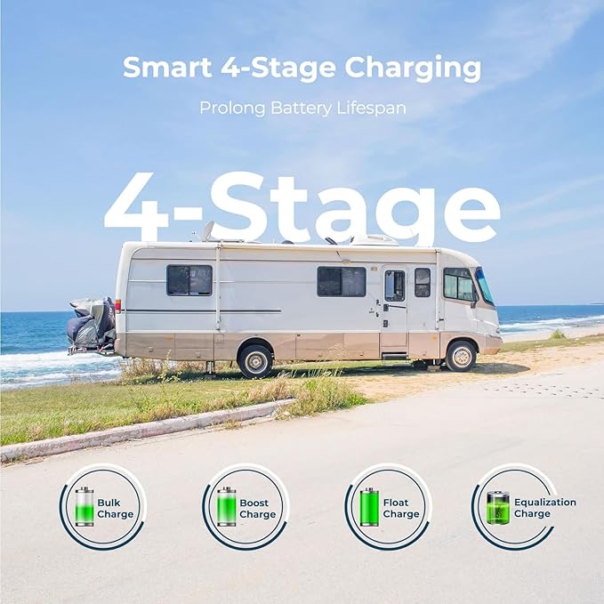 Renogy 12V 30A PWM Solar Charge Controller – Wanderer Li with Temp Sensor, 4-Stage Charging for Lithium/Gel/Flooded Batteries, Overload/Short Circuit/Reverse Polarity Protection