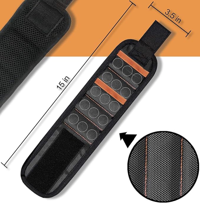 Magnetic Wristband Mens Gifts for Birthday Father's day Christmas, Unique Tool for Holding Screws Gadgets Gift for Dad, Husband, Boyfriend, Handyman mechanics (Black)