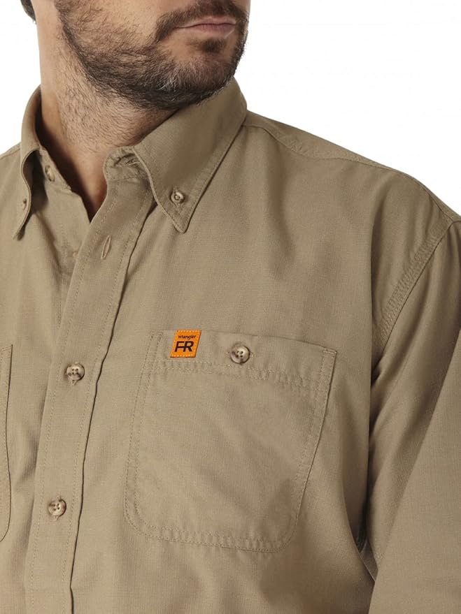 Wrangler Riggs Workwear Men's FR Flame Resistant Two Pocket Work Shirt