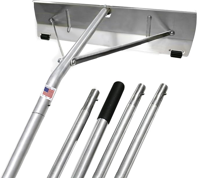 USA-Made Snow Roof Rake - with Shingle Saver Rollers (21 Foot)
