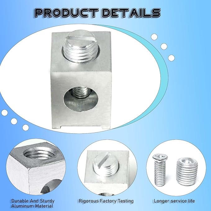 #4-2/0 Neutral Lug Kit Circuit Breaker Ground Lugs Fit for Electrical Connections Aluminum Grounding Lugs 4 Pieces