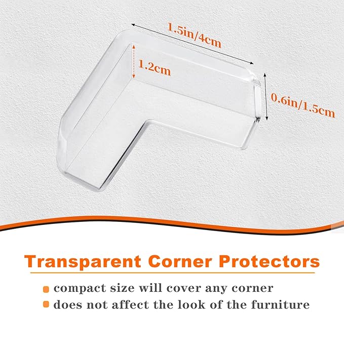 8 Pack Corner Protector Baby, Clear Coner Guard Furniture Corner & Edge Safety Bumpers Cushion for Table Edges & Sharp Coners, Baby Proofing, L Shaped