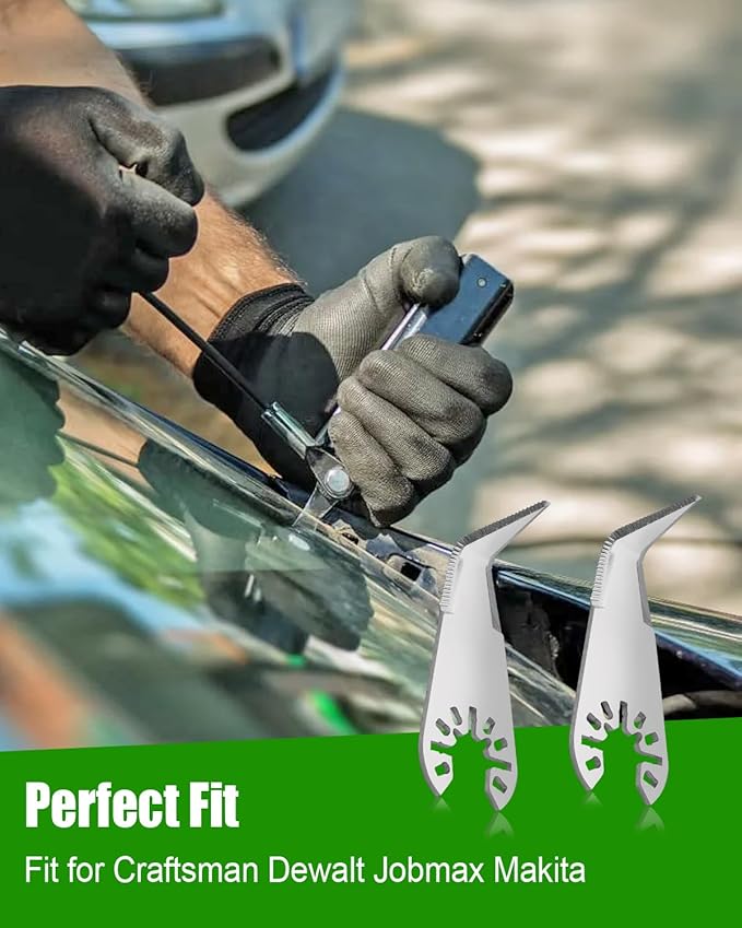 Windshield Removal Auto Glass Cut Out Knife Fit for Craftsman Dewalt Jobmax Makita Milwaukee Porter Cable Ridgid Ryobi Rockwell Worx, Cold Knife Blade Windshield Removal Tool, 2 Pcs
