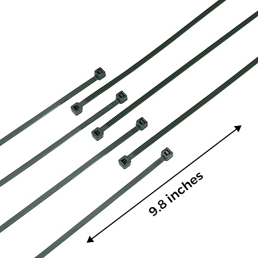 Bolt Dropper 10-Inch Green Cable Zip Ties, 100-Pack - 40 lbs Tensile Strength for Indoor or Outdoor Use - Heavy Duty Self-Locking Premium Plastic Wire Ties - UV and Temperature Resistant Cable Ties