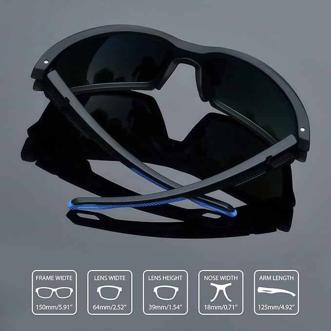 Joopin Sports Sunglasses Polarized UV400 Protection Wrap Around Sun Glasses Shades for Men Women