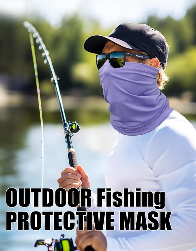 JHYWELL Cooling Neck Gaiter Face Mask, UV Protection Masks Gator, Windproof Bandana for Skiing, Fishing, Hiking, Cycling