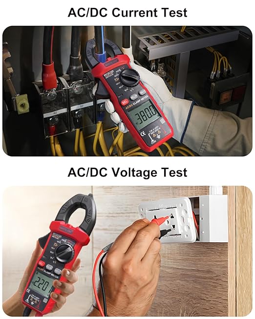Digital Clamp Meter, Multimeter TRMS 6000 Counts Amp Volt Meter Auto-ranging Measures AC/DC Voltage, AC/DC Current Capacitance NCV Frequency Live Wire Resistance Diode Temperature Continuity MY2610D