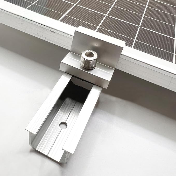 Solar Panel Mount Z Brackets - Lightweight Aluminum 20CM for Trapezoidal Plate Flat Roof Mounting Photovoltaic Accessory Kit (6 Pieces)