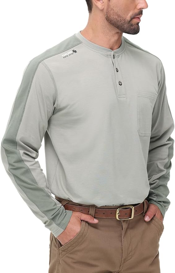 FR Shirts for Men 5.5OZ Lightweight Stretch Patriot Baseball T-Shirt Work Shirt