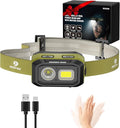 Mossy Oak 600 Lumens LED Headlamp, Dual Power Source, Motion Sensor Head Lamp with Magnetic Base, Stepless Dimming, Memory Mode for Camping, Running, Hiking, Valentine's Day