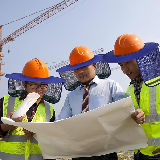 Jspupifip 20 Pack Hard Hat Sun Shade Full Brim Sun Shield High Visibility Visor with Reflective Strip for Hard Hat Accessories Construction Sites