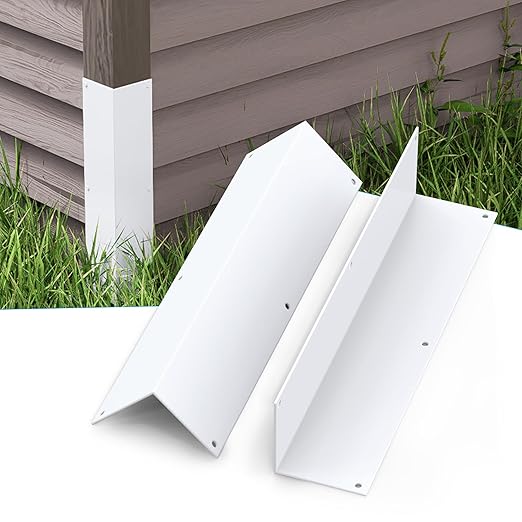 Air Jade Aluminum Alloy Siding Corners, 15.8" x 3.4", 2 Pcs Siding Corner Protectors with 90° Angle, Outdoor Weed Whacking Protection for Wall, Easy to Install with Screws, White