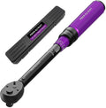PRIDE&CRAFT 3/8 Inch Drive Click Torque Wrench, 3% High Precision Adjustable Dual Direction, 72-Tooth, 5-50 lbf.ft/6.8-68 Nm Torque Wrench for Bike, Motorcycle and Car Repair, Purple Black