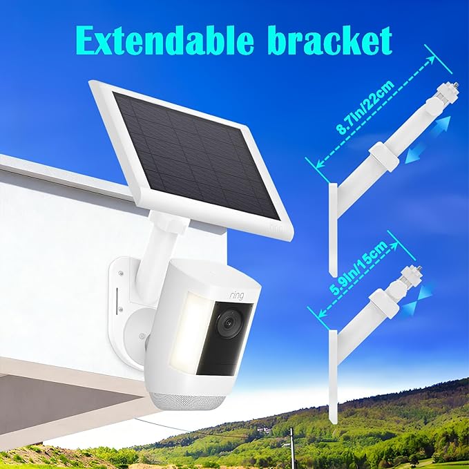 Wall Mount for Cameras and Solar Panels, 2-in-1 Pole Mount Compatible with Ring Stick Up& Spotlight, Blink, Eufy, Arlo, Wyze, Solar Panel and Cam, with 1/4"-20 Screw Hole, Adjustable Angle - White