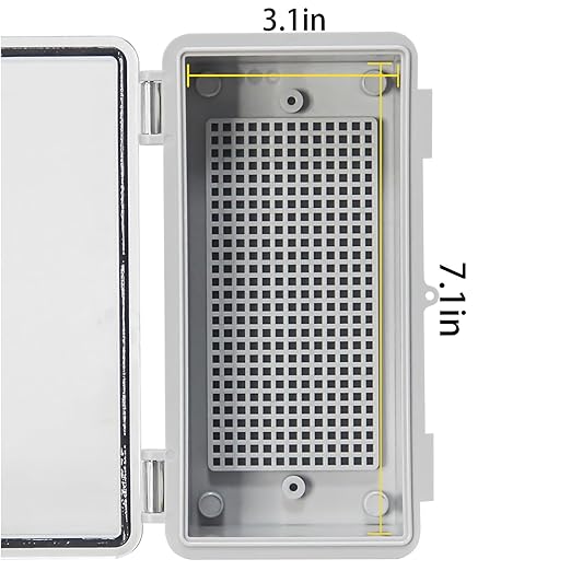 Outdoor Junction Box Waterproof Electrical Box, IP66 ABS Plastic Project Enclosure with Mounting Plate for Marine, Garage & Solar Panel Installations Clear 7.8"x3.8"x2.9"