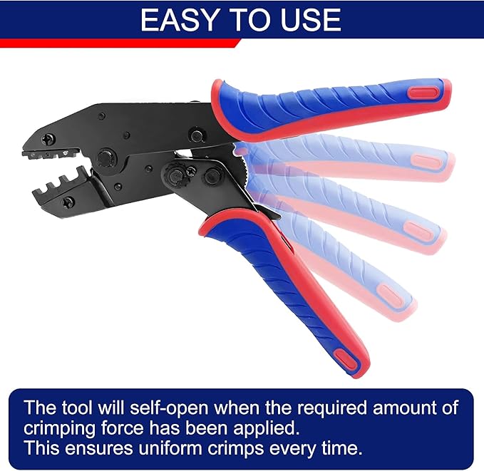 Wire Crimping Tool, Crimping Tool for Heat Shrink Connectors, Wire Crimper AWG 22-10 with 210PCS Wire Crimper, Crimper Tool for Heat Shrink, Nylon, Non-Insulated Connectors